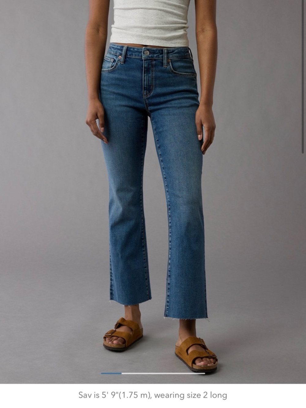 AE Next Level High-Waisted Kick Bootcut Crop Jean- 18